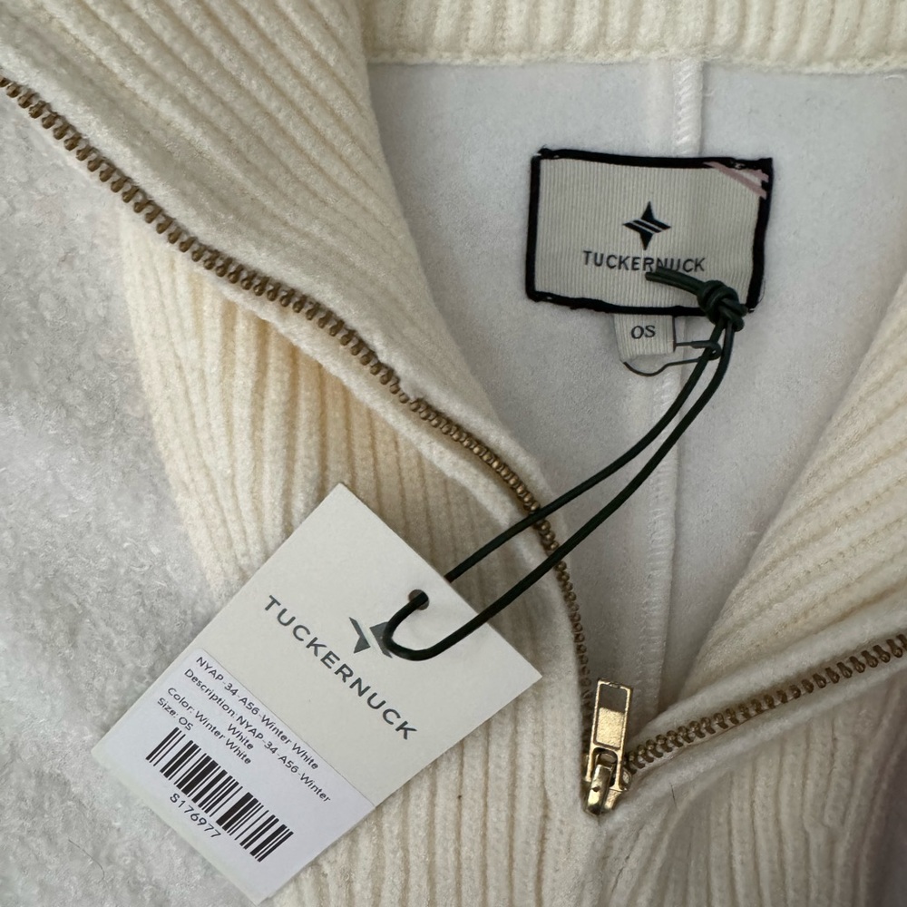 Tuckernuck Winter White Boucle High-Neck Poncho - Picture 3 of 15